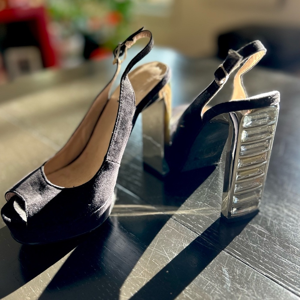 Platform Mirror “Disco” Heels, size 6